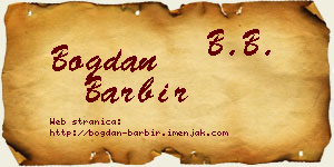 Bogdan Barbir vizit kartica